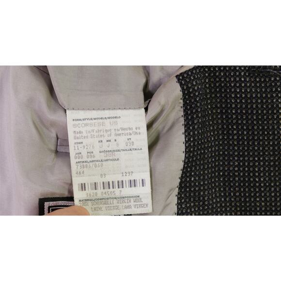 Hugo Boss Black Gray Brown Knit Woven Wool Sportcoat Blazer 38R - Picture 9 of 9